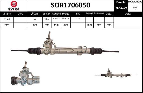 Sera SOR1706050 - Рульовий механізм, рейка autozip.com.ua