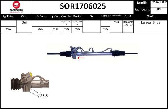 Sera SOR1706025 - Рульовий механізм, рейка autozip.com.ua