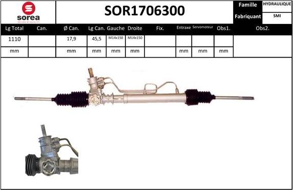 Sera SOR1706300 - Рульовий механізм, рейка autozip.com.ua