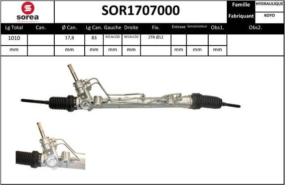 Sera SOR1707000 - Рульовий механізм, рейка autozip.com.ua