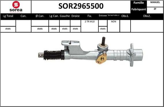 Sera SOR2965500 - Рульовий механізм, рейка autozip.com.ua