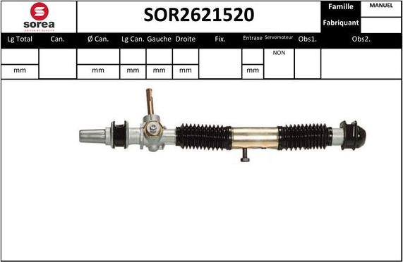 Sera SOR2621520 - Рульовий механізм, рейка autozip.com.ua