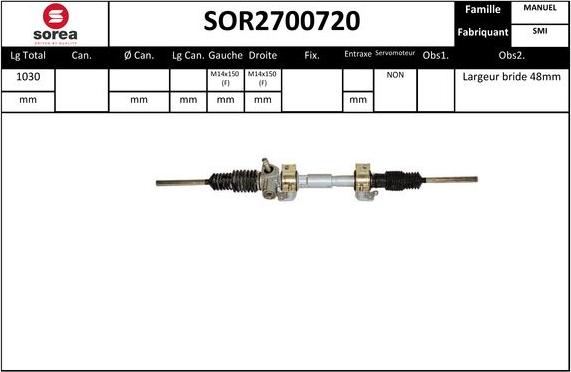 Sera SOR2700720 - Рульовий механізм, рейка autozip.com.ua