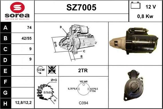 Sera SZ7005 - Стартер autozip.com.ua