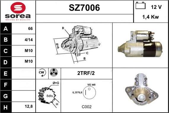 Sera SZ7006 - Стартер autozip.com.ua