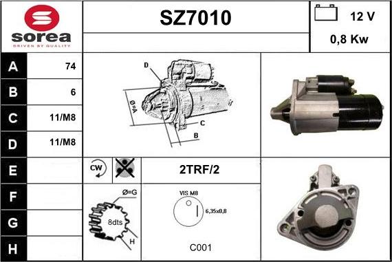 Sera SZ7010 - Стартер autozip.com.ua