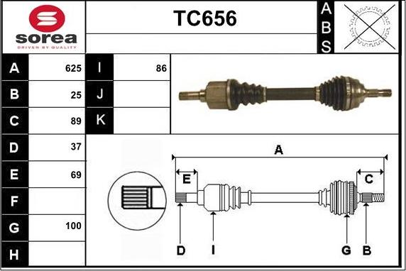 Sera TC656 - Приводний вал autozip.com.ua