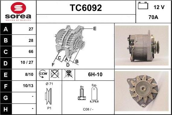 Sera TC6092 - Генератор autozip.com.ua