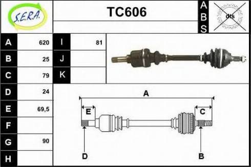 Sera TC606 - Приводний вал autozip.com.ua