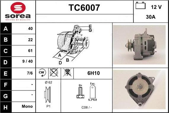 Sera TC6007 - Генератор autozip.com.ua