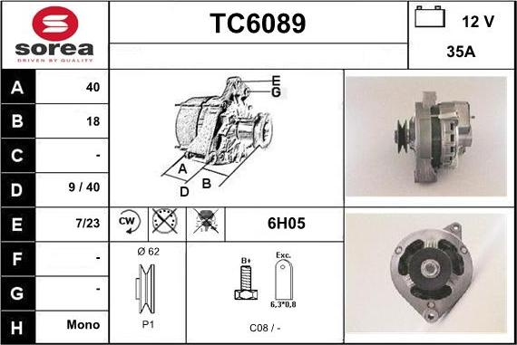 Sera TC6089 - Генератор autozip.com.ua