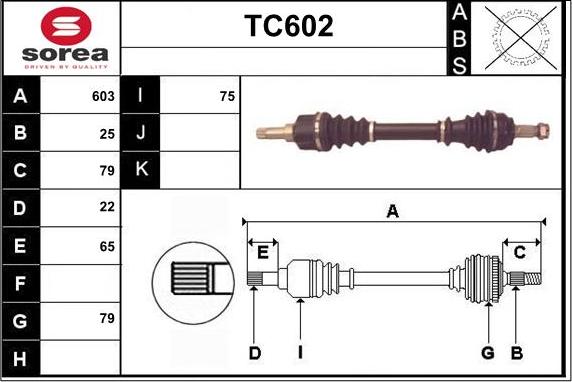 Sera TC602 - Приводний вал autozip.com.ua