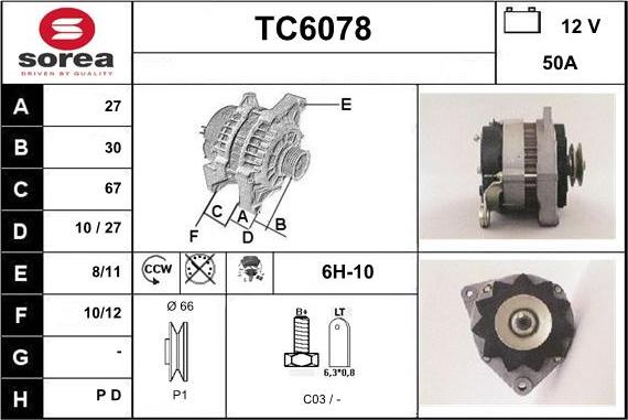 Sera TC6078 - Генератор autozip.com.ua