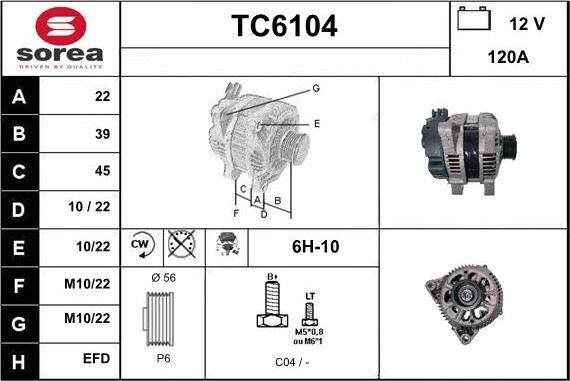 Sera TC6104 - Генератор autozip.com.ua