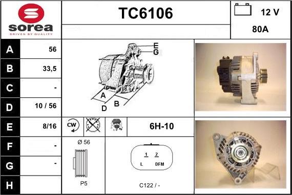 Sera TC6106 - Генератор autozip.com.ua