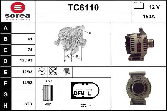 Sera TC6110 - Генератор autozip.com.ua