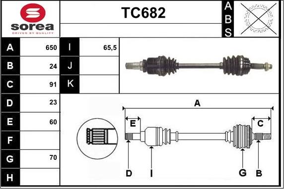 Sera TC682 - Приводний вал autozip.com.ua