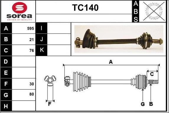 Sera TC140 - Приводний вал autozip.com.ua