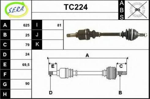 Sera TC224 - Приводний вал autozip.com.ua