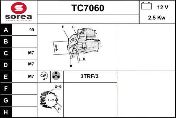 Sera TC7060 - Стартер autozip.com.ua