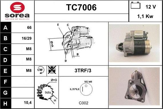 Sera TC7006 - Стартер autozip.com.ua