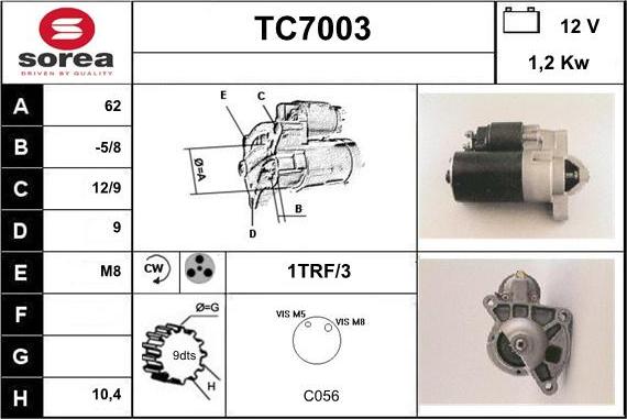 Sera TC7003 - Стартер autozip.com.ua