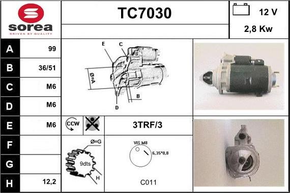 Sera TC7030 - Стартер autozip.com.ua