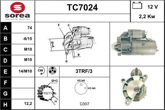 Sera TC7024 - Стартер autozip.com.ua