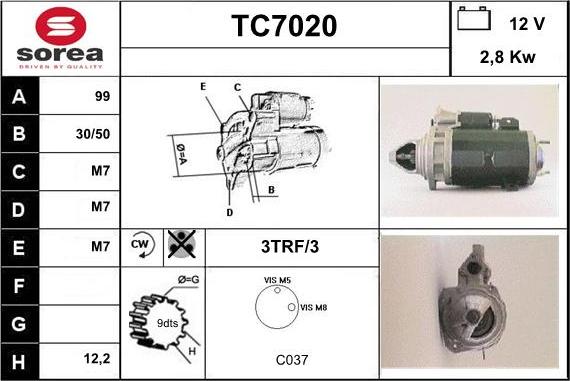 Sera TC7020 - Стартер autozip.com.ua