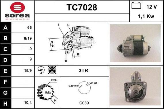 Sera TC7028 - Стартер autozip.com.ua