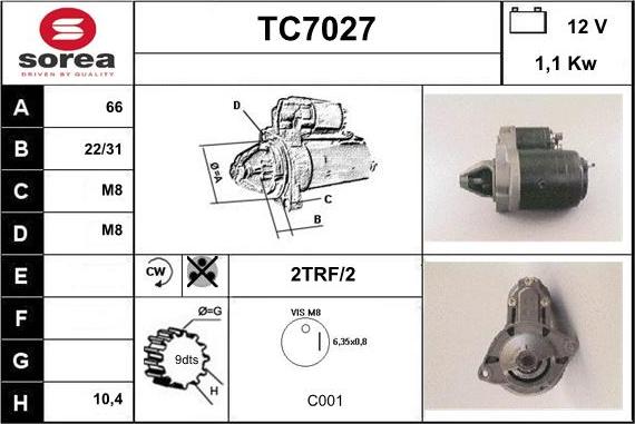 Sera TC7027 - Стартер autozip.com.ua