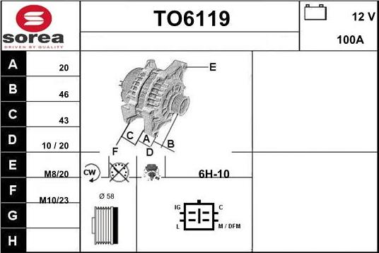 Sera TO6119 - Генератор autozip.com.ua