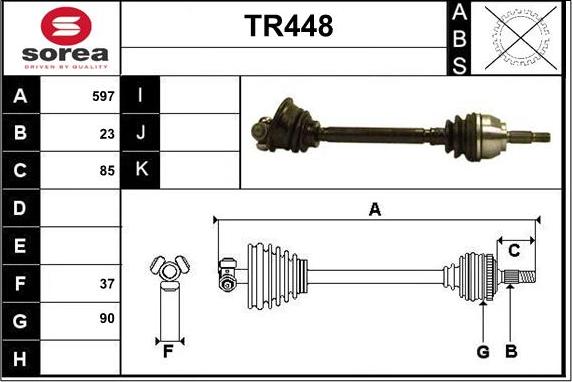 Sera TR448 - Приводний вал autozip.com.ua