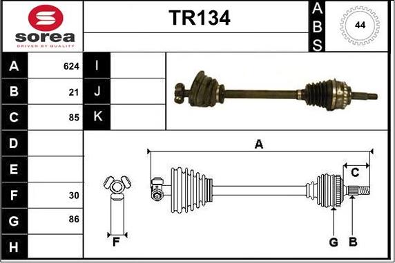 Sera TR134 - Приводний вал autozip.com.ua