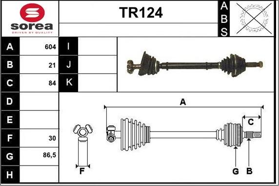 Sera TR124 - Приводний вал autozip.com.ua