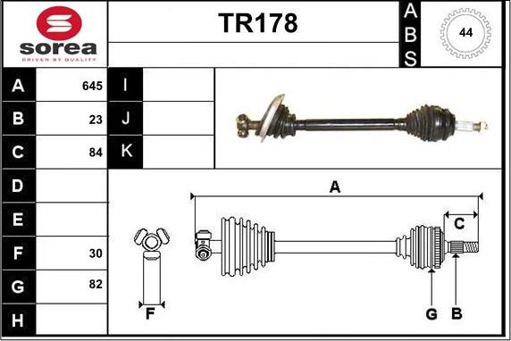 Sera TR178 - Приводний вал autozip.com.ua