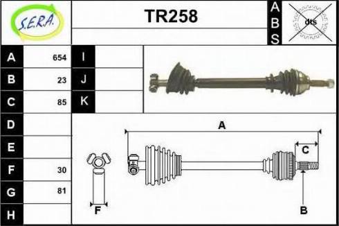 Sera TR258 - Приводний вал autozip.com.ua