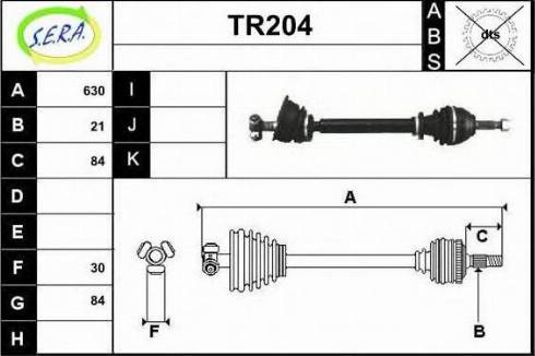 Sera TR204 - Приводний вал autozip.com.ua