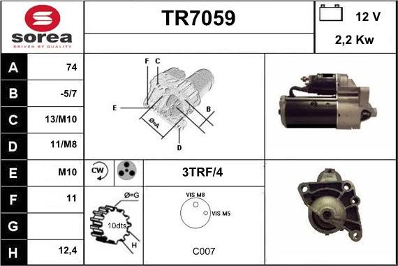 Sera TR7059 - Стартер autozip.com.ua