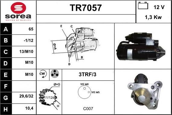 Sera TR7057 - Стартер autozip.com.ua