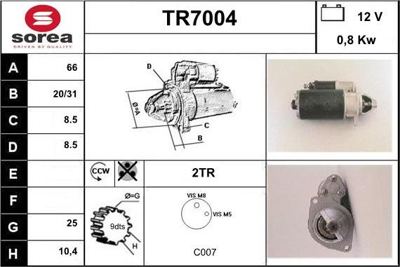 Sera TR7004 - Стартер autozip.com.ua