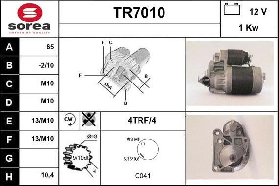 Sera TR7010 - Стартер autozip.com.ua