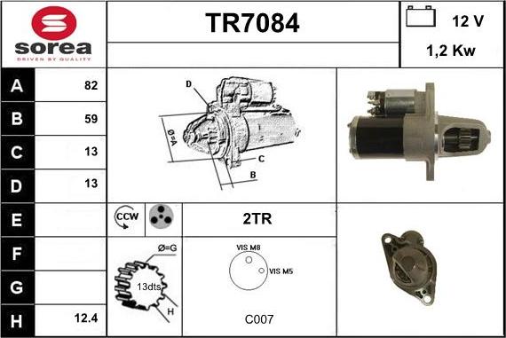 Sera TR7084 - Стартер autozip.com.ua