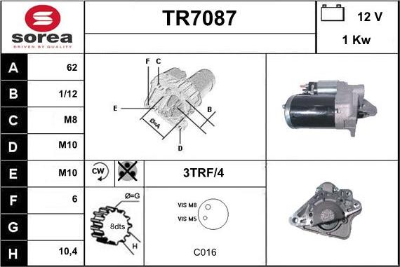 Sera TR7087 - Стартер autozip.com.ua