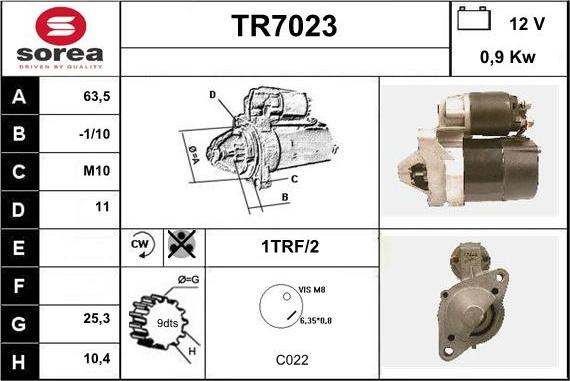 Sera TR7023 - Стартер autozip.com.ua