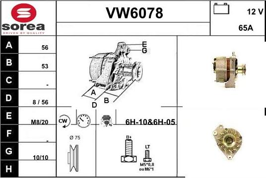 Sera VW6078 - Генератор autozip.com.ua