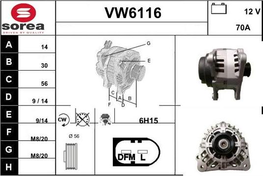 Sera VW6116 - Генератор autozip.com.ua