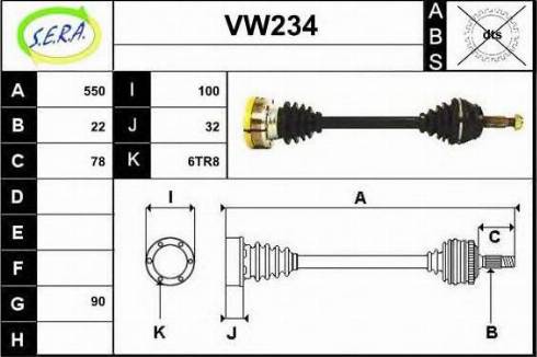 Sera VW234 - Приводний вал autozip.com.ua