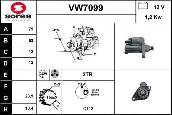 Sera VW7099 - Стартер autozip.com.ua