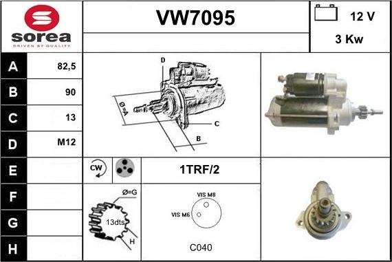 Sera VW7095 - Стартер autozip.com.ua